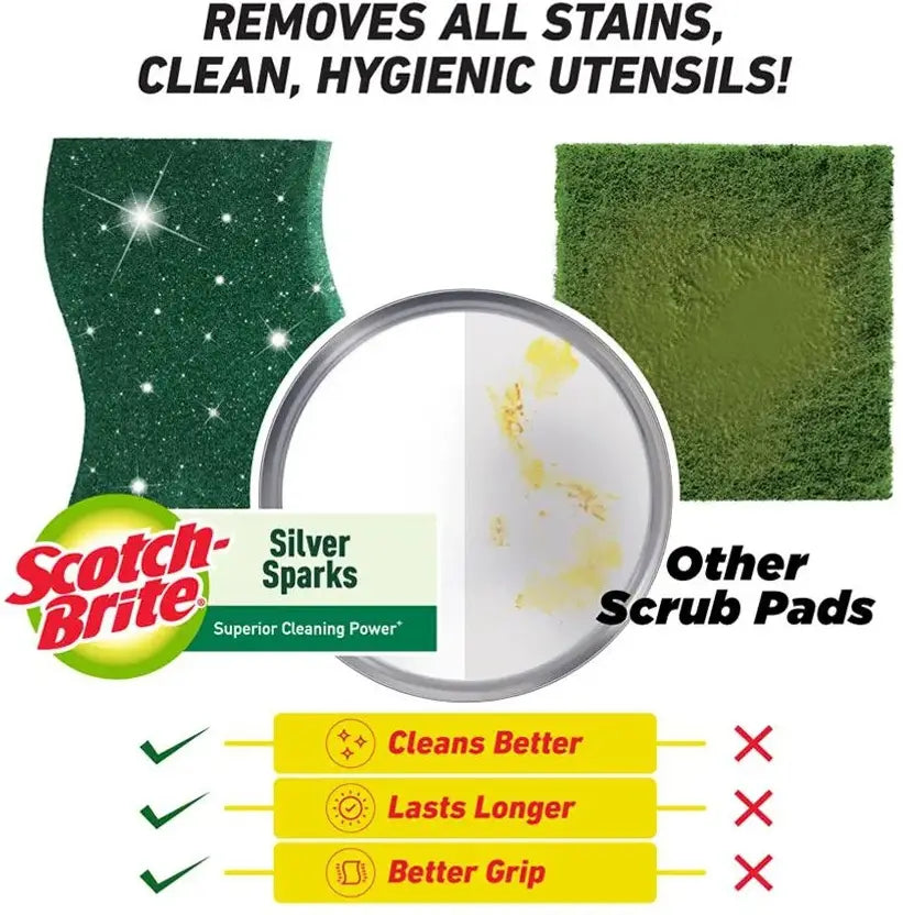 Scotch-Brite Silver Sparks Scrub Pad MRP 35