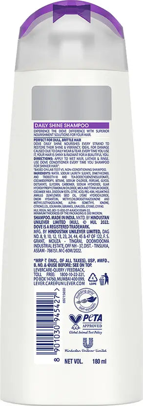DOVE DAILY SHINE SHAMPOO 180ML