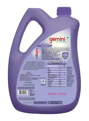 Gemini Physically Refined Rice Bran Oil 5 L