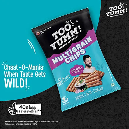 Too Yumm! Dahi Papdi Chaat Flavour Multigrain Chips, 25 g