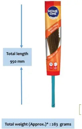 HOME ONE Dust-Free Broom for Home,Office Cleaning ,Wet & Dry Use, Lightweight Nylon Wet and Dry Broom