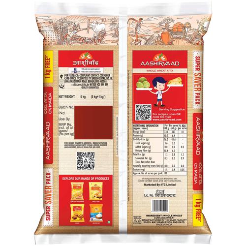 Aashirvaad Atta/Godihittu - Whole Wheat, 5 kg