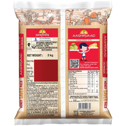 Aashirvaad Atta/Godihittu - Whole Wheat, 2 kg