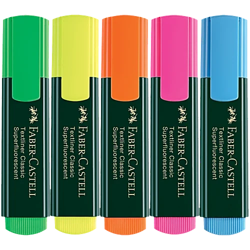 Faber castell Text Liner Pen - Assorted, Super fluorescent Highlighters