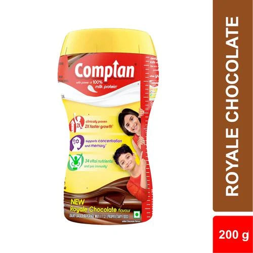 Complan Nutrition Drink Powder - For Kids, Royale Chocolate Flavour, 200 g