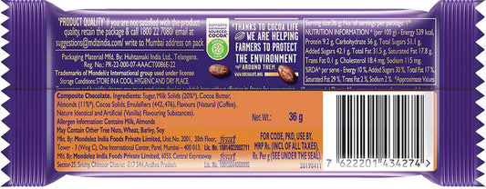 Cadbury Dairy Milk Mocha Almond Chocolate Bar Bars  (36 g)