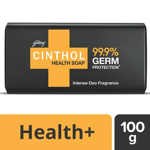 Cinthol Health Intense Deo Fragrance Bath Soap, 99.9% Germ Protection, 100 g