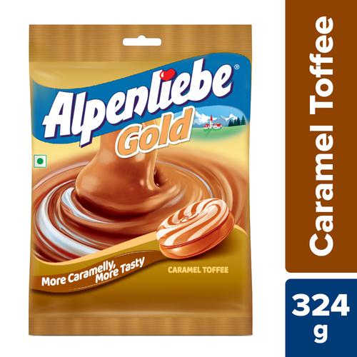 Alpenliebe Gold Gold Caramel Toffee Toffee, 324 g Pouch