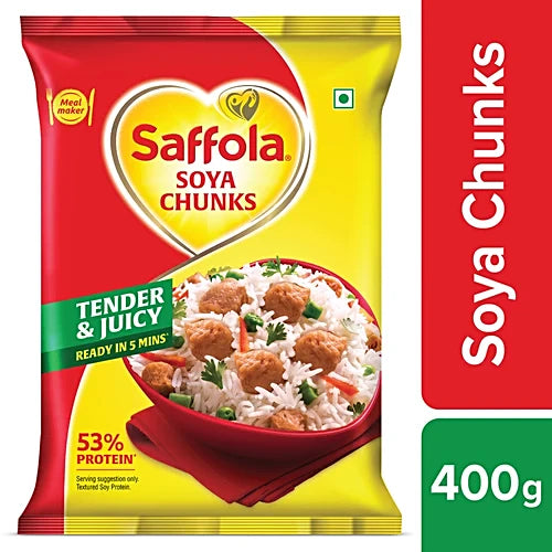 Saffola Soya Chunks, 400 g Pouch