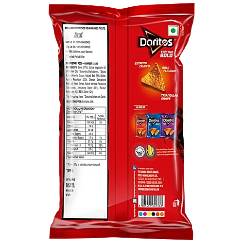 Doritos sizzlin hot nacho  27.5g