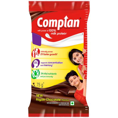 Complan Nutrition Drink - Royale Chocolate Flavour, 75 g Sachet