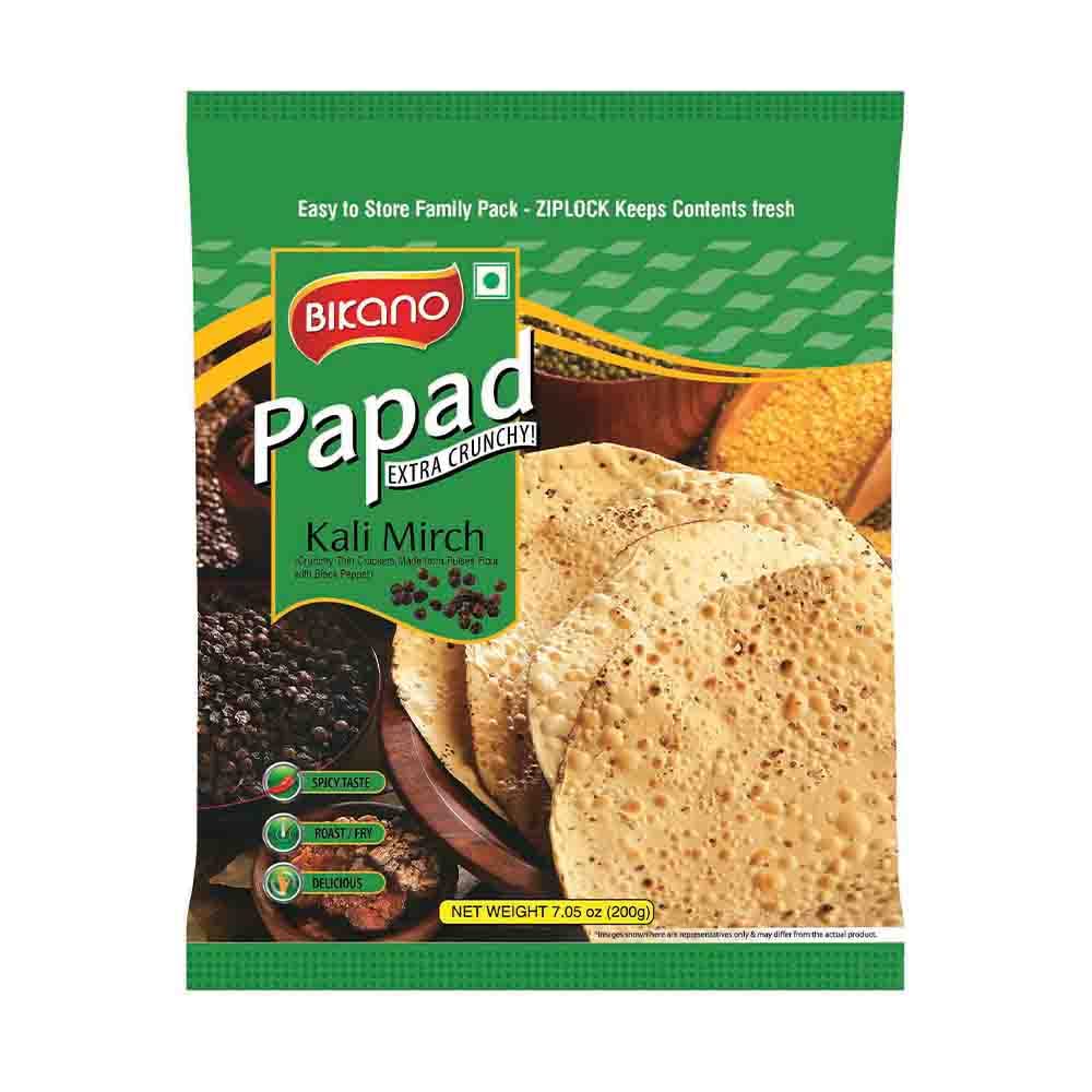 BIKANO PAPAD KALI MIRCH 200G