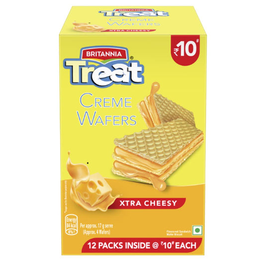 Britannia Treat Crème Wafers - Cheese Flavoured Wafer Biscuit
