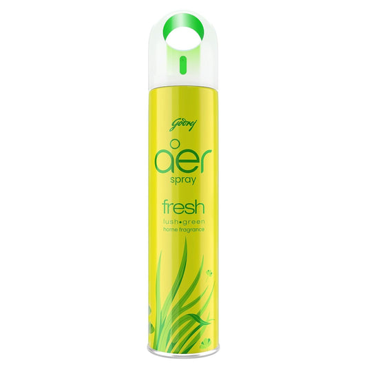 Godrej aer Spray | Room Freshener for Home & Office - Fresh Lush Green (220 ml) | Long-Lasting Fragrance