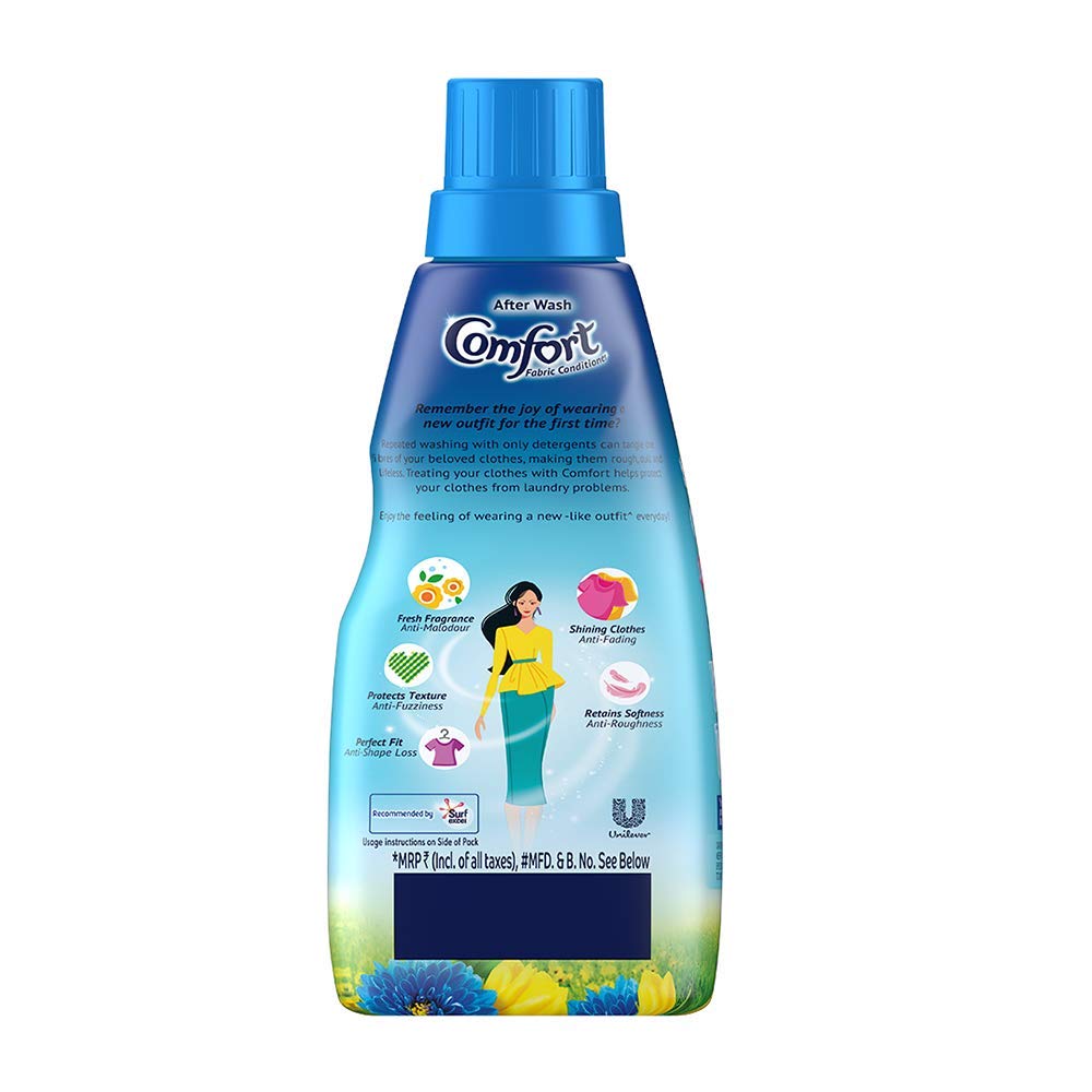 Comfort After Wash Morning Fresh Fabric Conditioner (Fabric Softener) - For Softness, Shine And Long Lasting Freshness, 430 ml