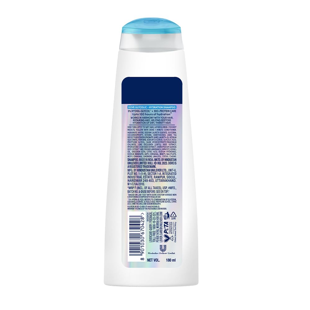 DOVE GLYCOLIC+ HYDRATION SHAMPO 180ML
