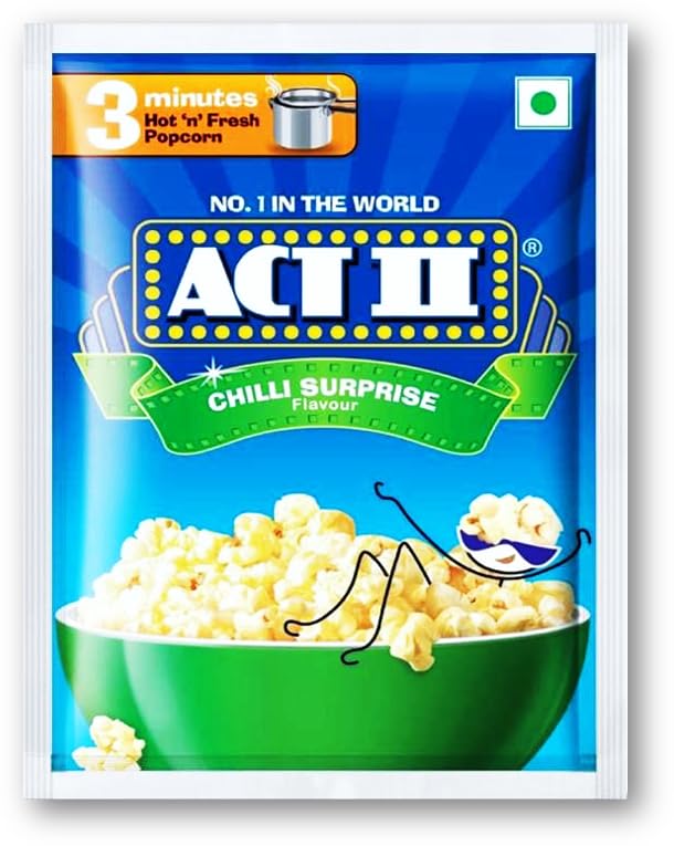 ACT II Popcorn - Chilli Surprise 40g + Act II Popcorn - Golden Sizzle 40g Pack of 2 (Unique)