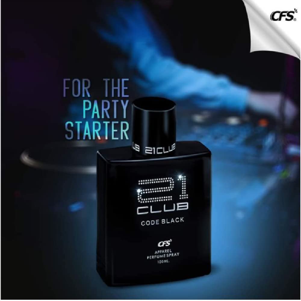 CFS 21 Club Code Black Eau De Parfum Long Lasting EDP For Men and Women 100ml