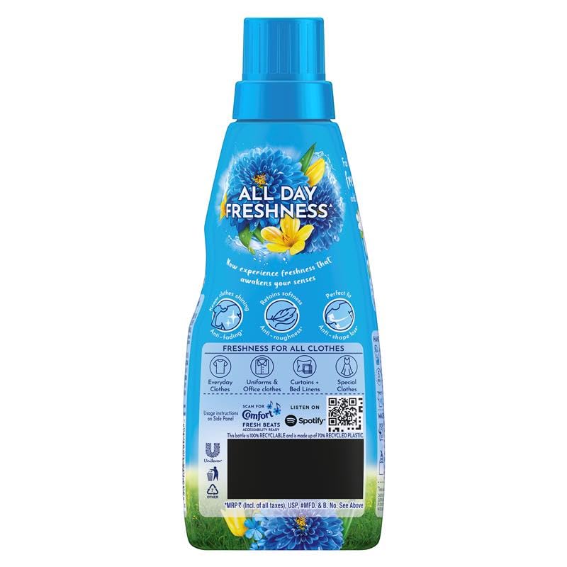 Comfort After Wash Morning Fresh Fabric Conditioner (Fabric Softener) - For Softness, Shine And Long Lasting Freshness, 430 ml