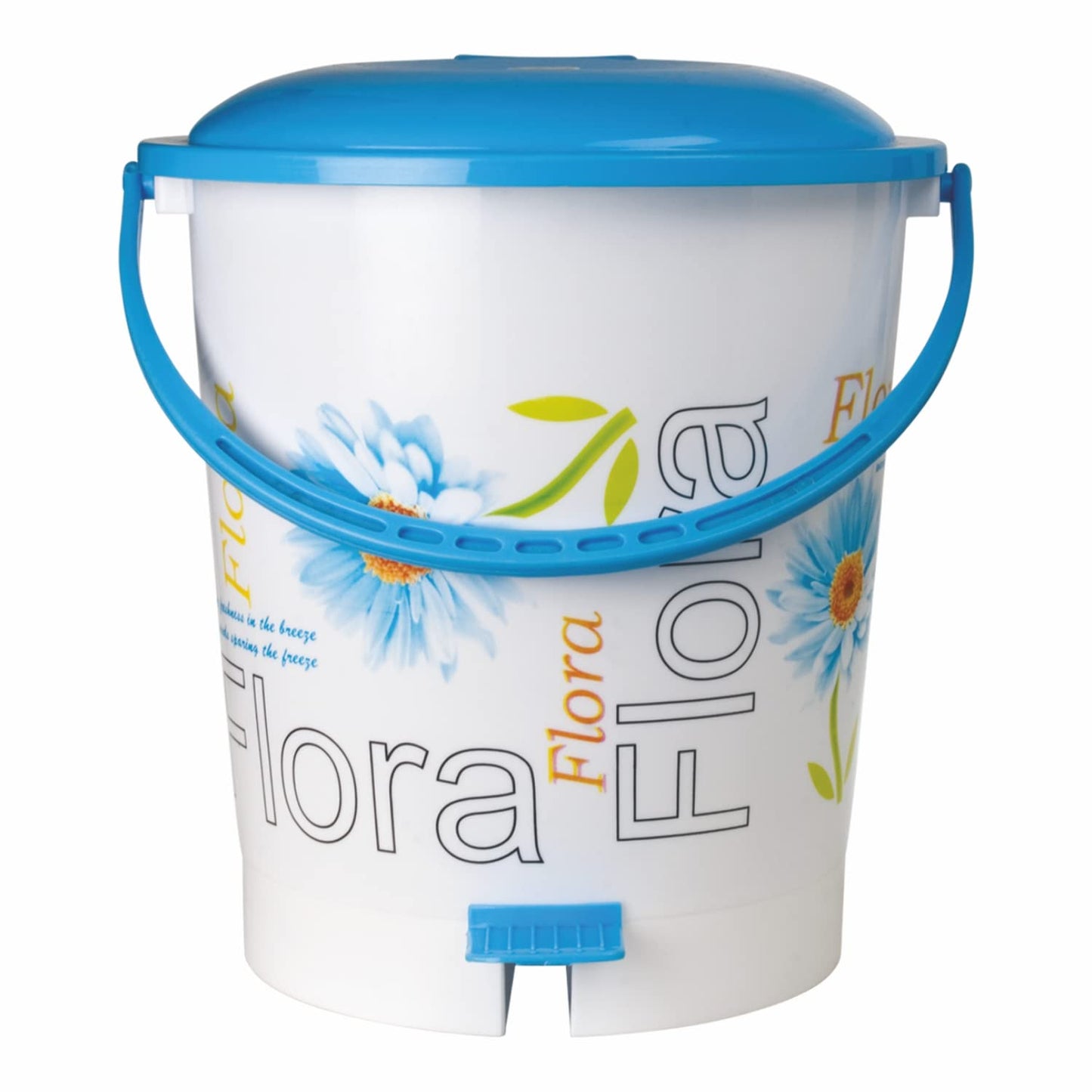 Nayasa Pedal Bin No 109 with lid & Floral Print, Multi Purpose Dustbin, Blue