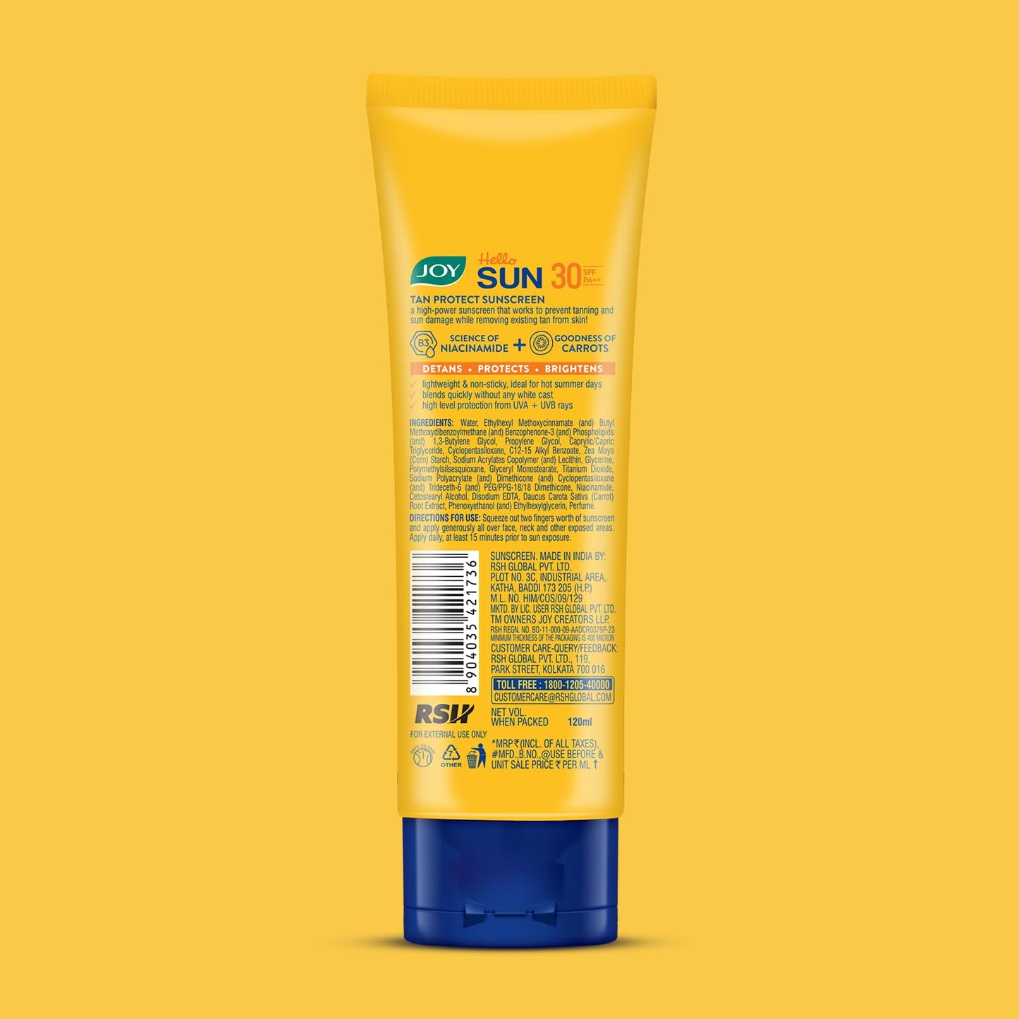 Joy Broad Spectrum SPF 30 Face & Body Sunscreen (120ml)