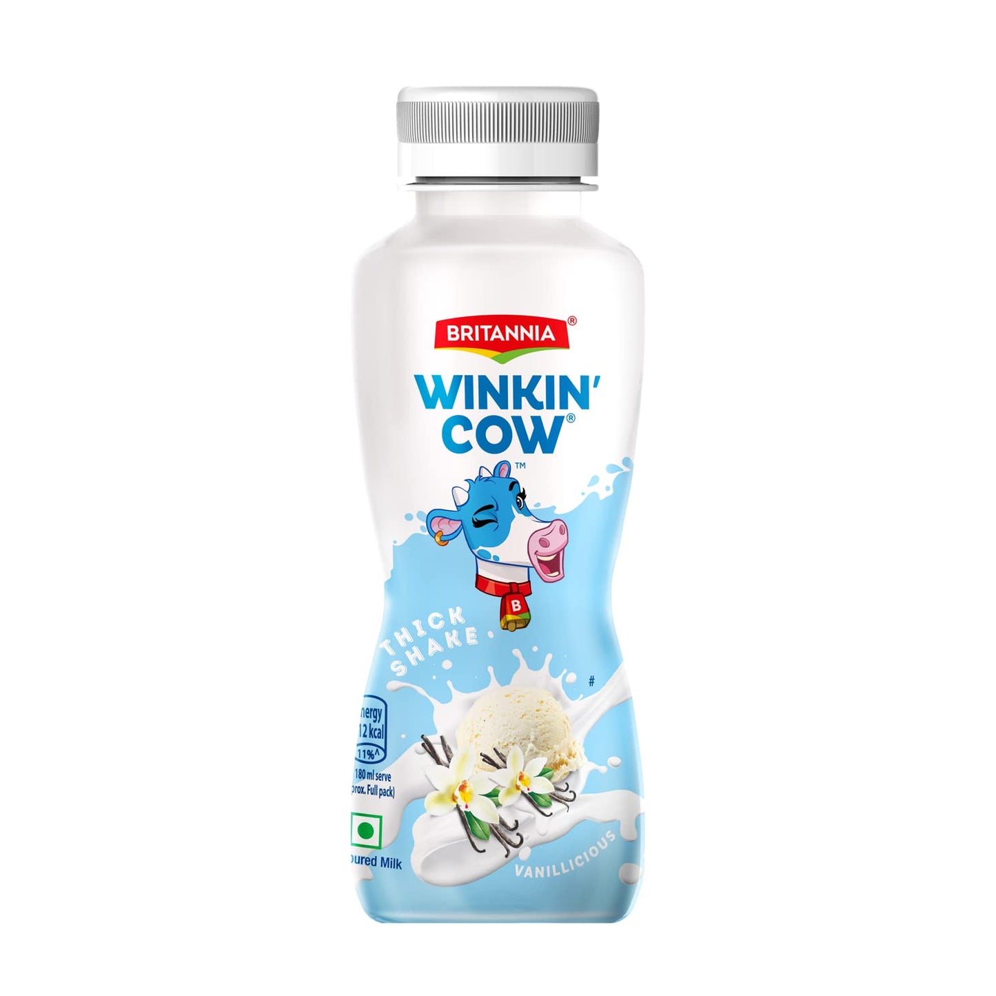 Britannia Winkin Cow Thick Liquid Milkshake Vanilla Pet Bottle