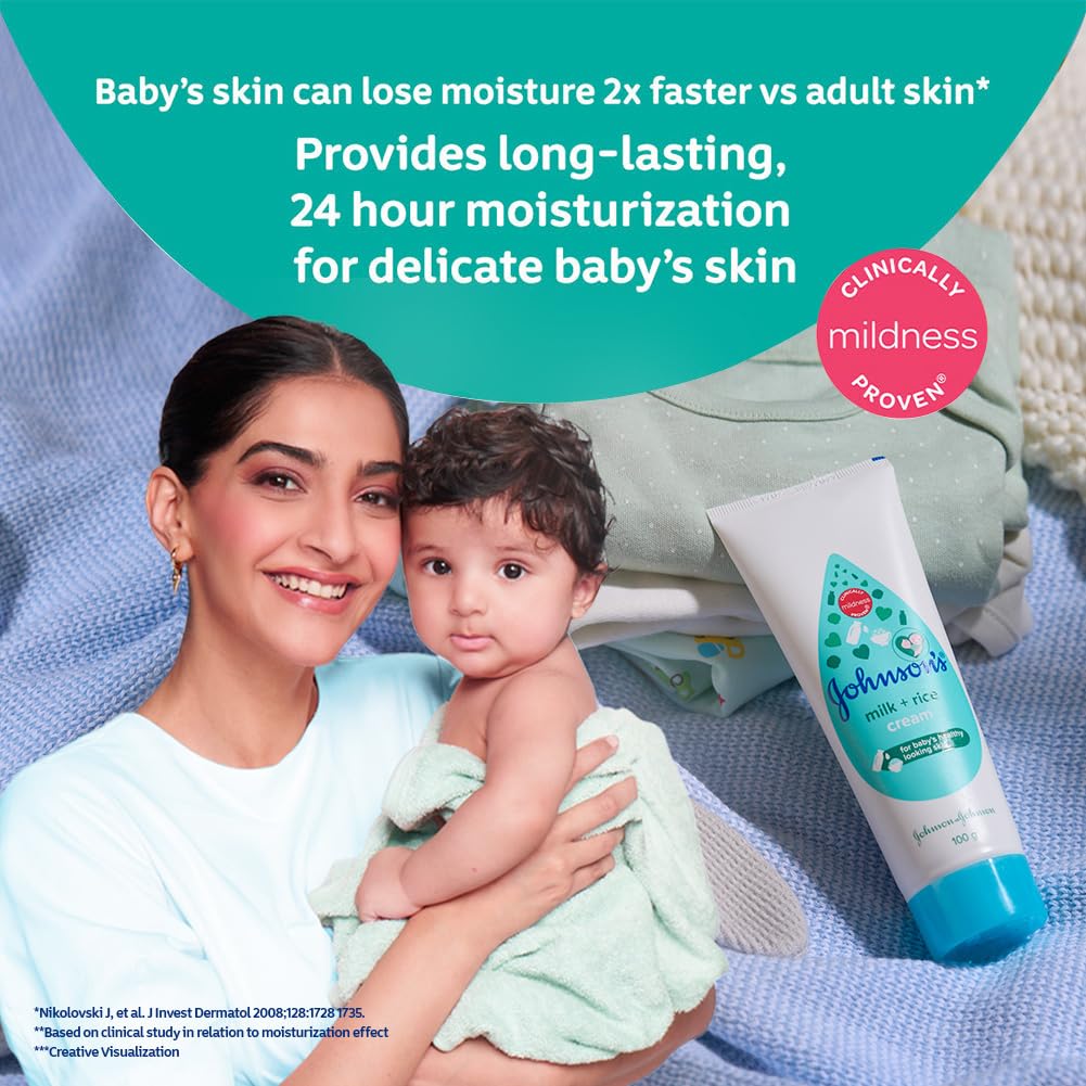 Johnson's Baby Milk and Rice Cream, 50g