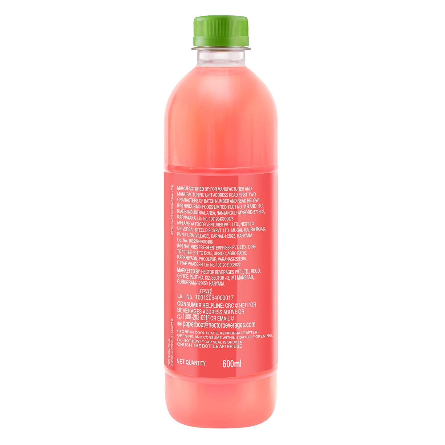 Paper Boat Swing Yummy Guava Juice, Enriched with Vitamin D, No Gmos, 600 ml