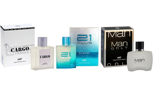 CFS Cargo White 21 Club Ice Water And Man Only Black Perfume, 40ml (Pack of 3)