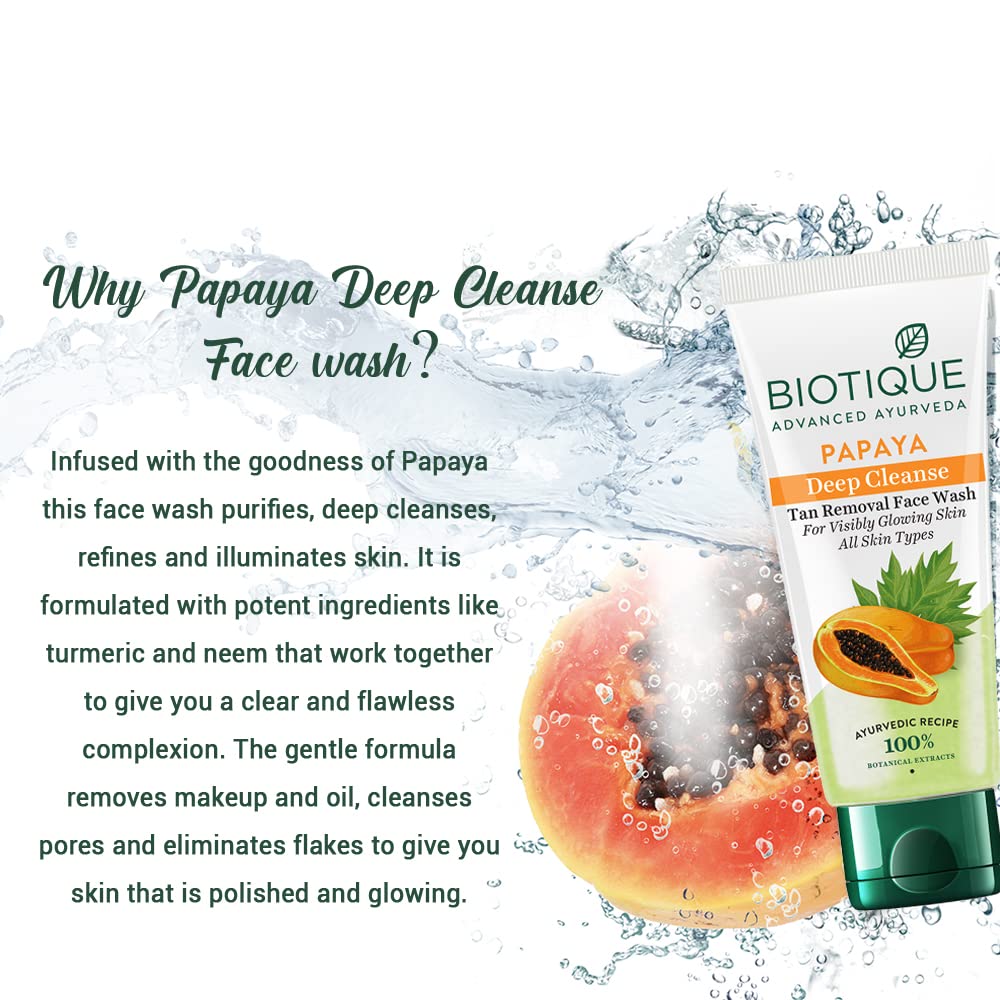 BIOTIQUE PAPAYA DEEP CLEANSE FW50ML