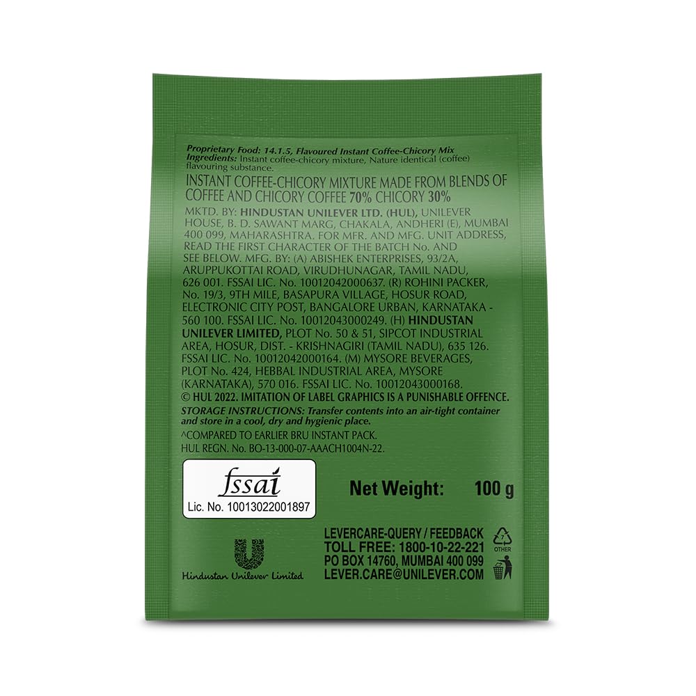 BRU INSTANT COFFEE POUCH 100G
