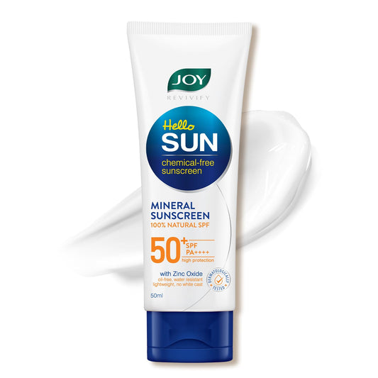 Joy SPF 50 PA++++ Mineral Sunscreen For Oily Skin with 100% Natural SPF & Zinc Oxide 50ml
