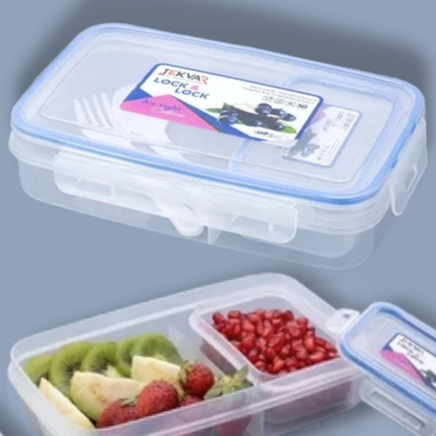 AGRAWALS Supe Lock Lunch Box with Leakage Proof Rubber Grip and Four Size Lock Ideal for Traveling Office School (Size 1000ml roti Container and 160 ml Sabji Container)