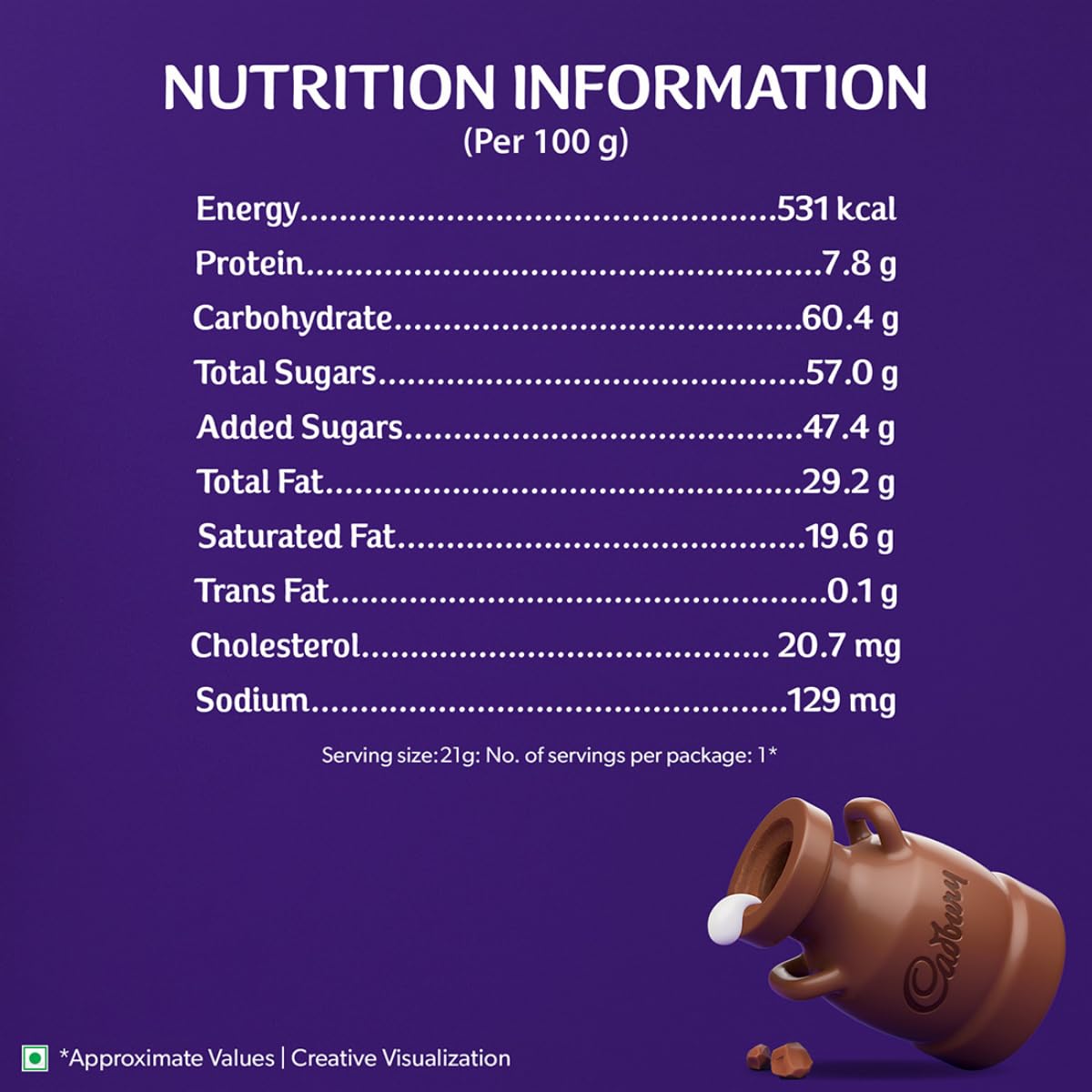 Cadbury Dairy Milk Chocolate Bar, 5.5 gram