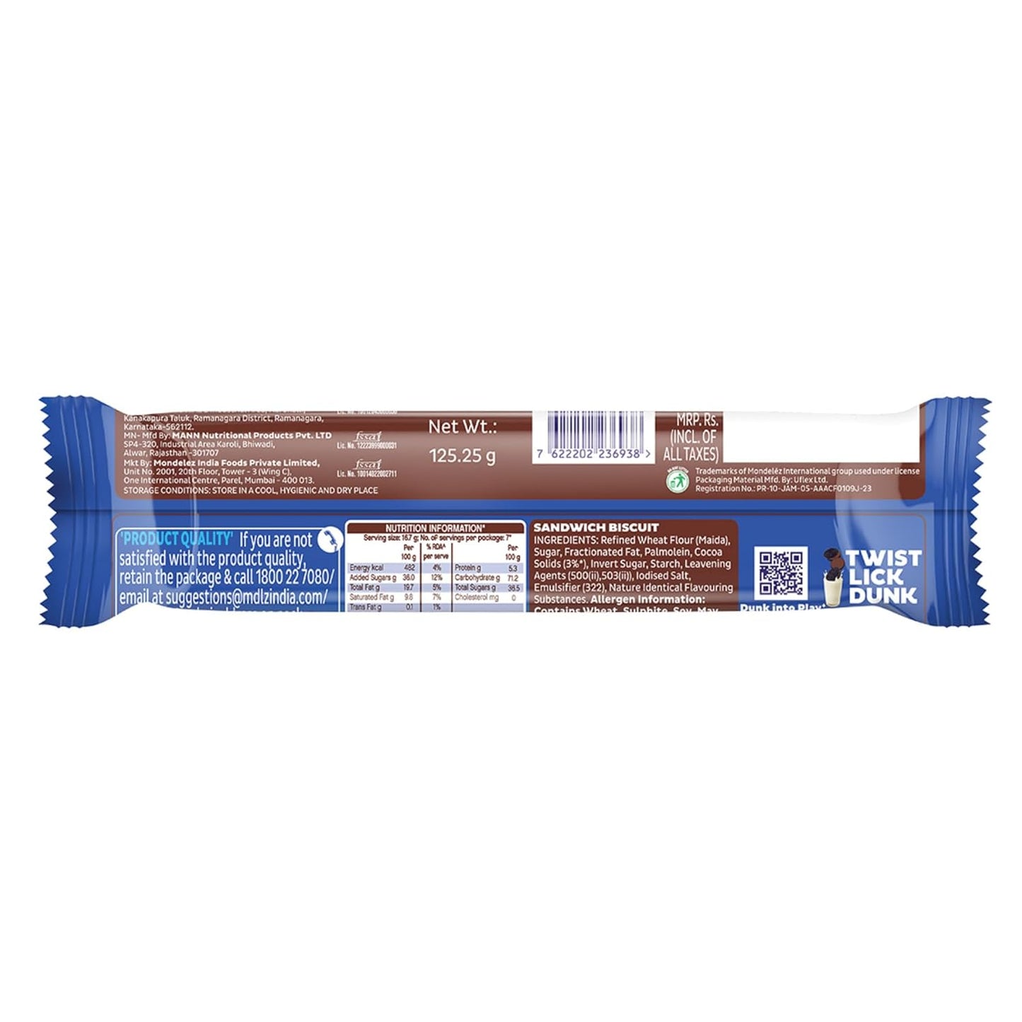 Cadbury Oreo Chocolate Flavour Crème Sandwich Biscuit,108.55gram