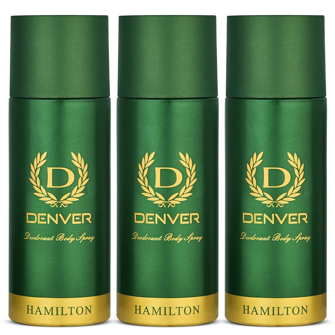 DENVER Hamilton Deodorant - 165ML Each (Pack of 3)| Long Lasting Deodorant Spray for Men
