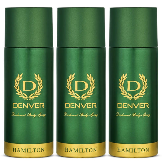 DENVER Hamilton Deodorant - 165ML Each (Pack of 3)| Long Lasting Deodorant Spray for Men