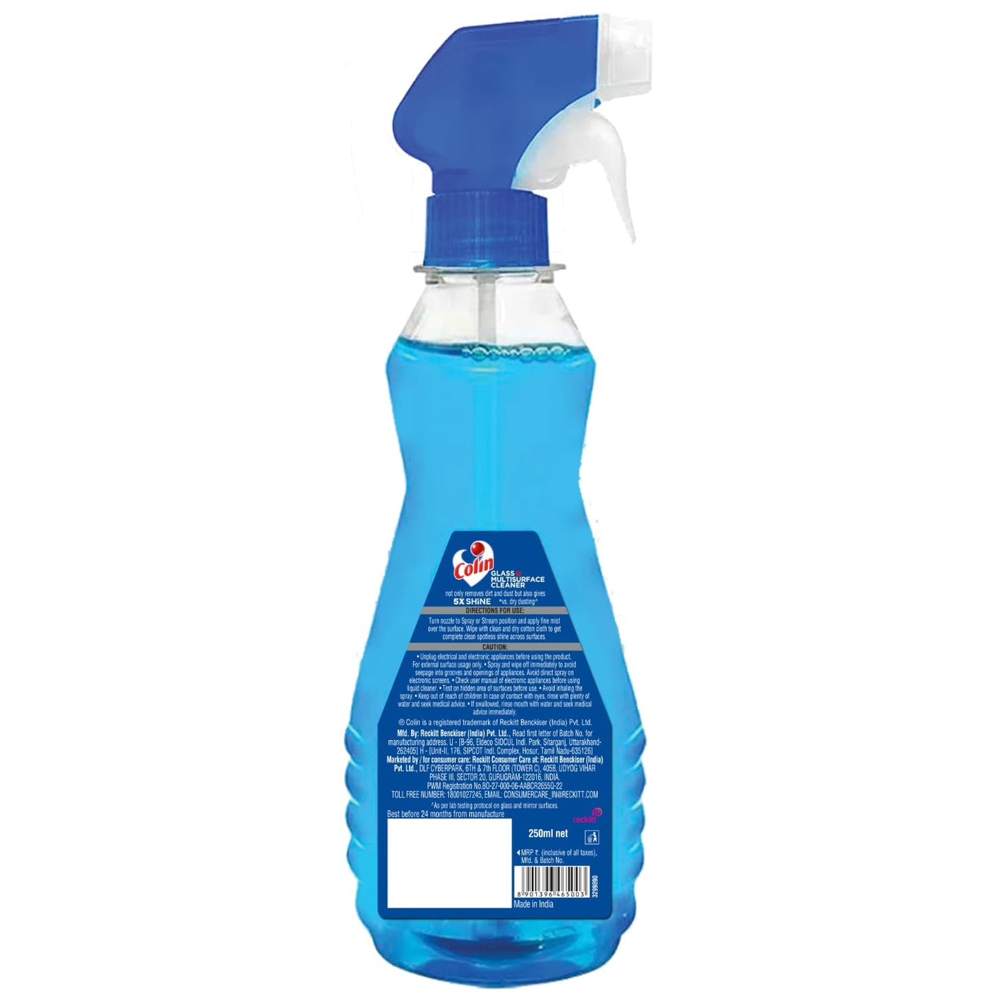 Colin 250 ml, Glass and Surface Cleaner Liquid Spray | India's #1 Glass Cleaner for Car, Kitchen and Home Surfaces | Multi Surface Cleaner