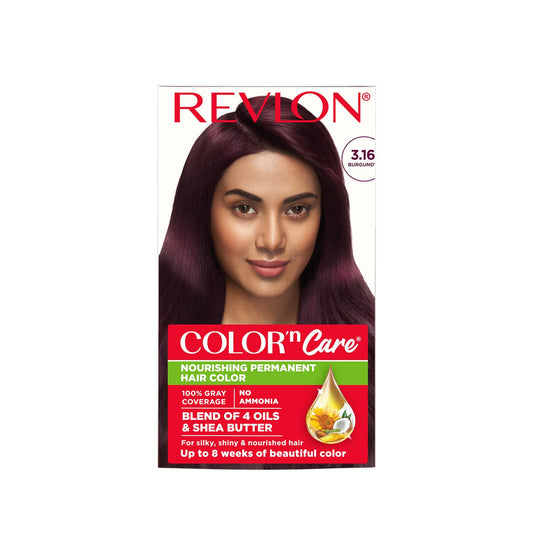 Revlon Color 'n Care Permanent Hair Color for Women -3.16 Burgundy | Blend of 4 oil's & Shea Butter| For Silky, Shiny & Nourished Hair | 100% Grey Coverage in 5 Minutes | Ammonia Free