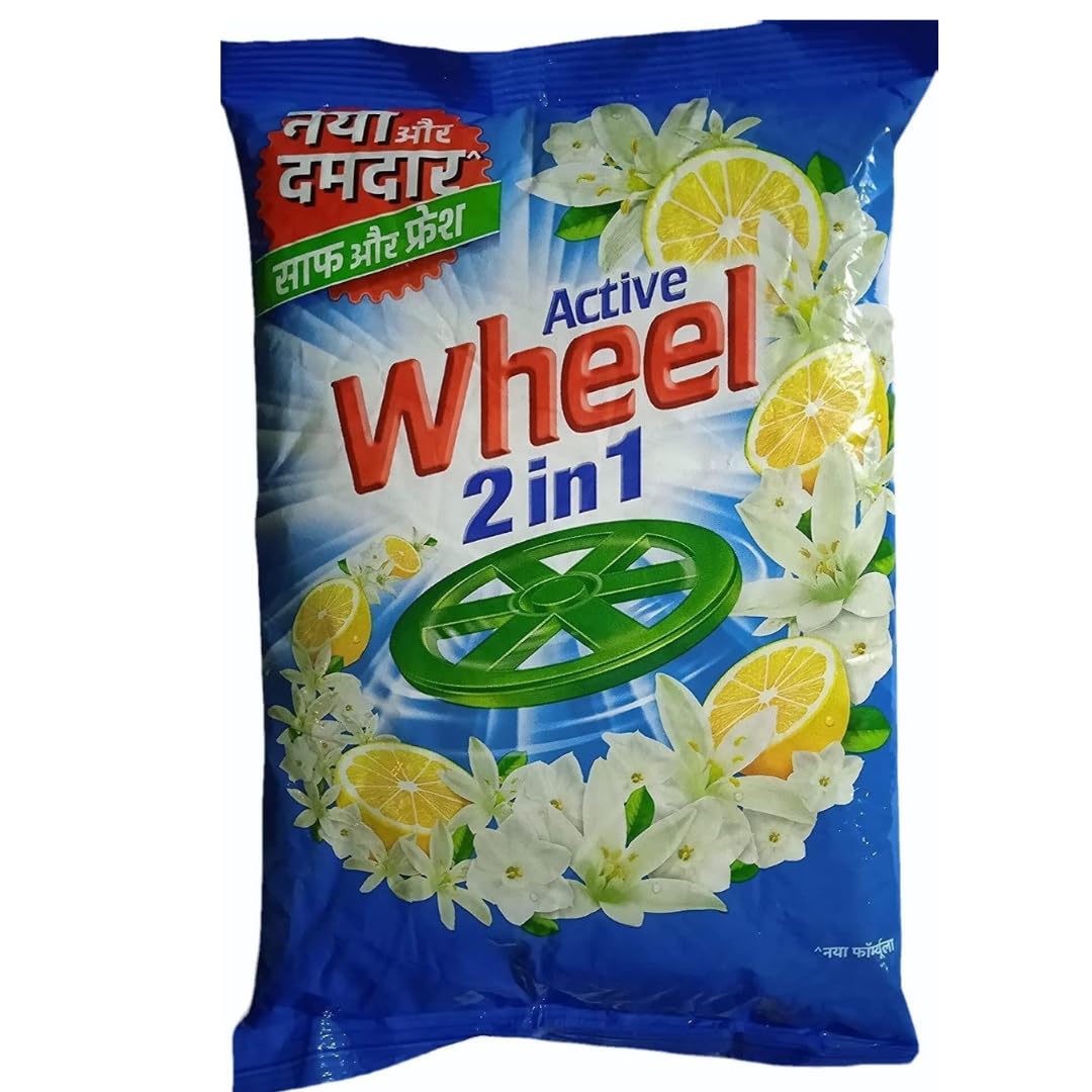 HUMARABAZAR Wheel Active 2 in 1 Detergent Powder - Clean and Fresh (Blue), 4 KG