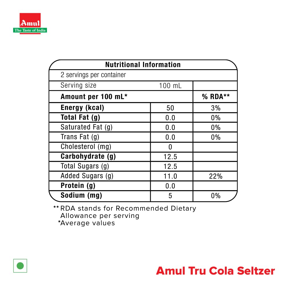 AMUL TRU COLA SELTZER 250ML
