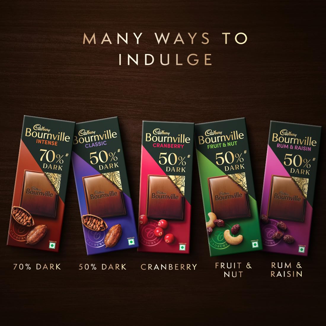 Cadbury Bournville Cranberry 50% Dark Chocolate Bar