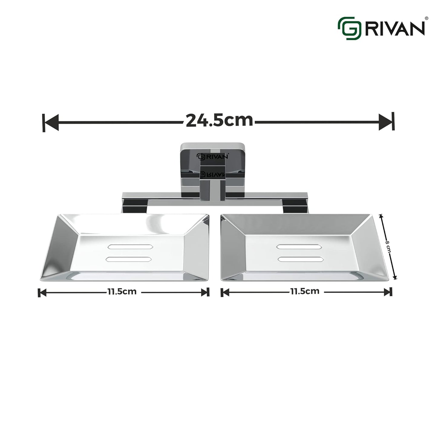 GRIVAN Stainless Steel Square Shape Double Soap