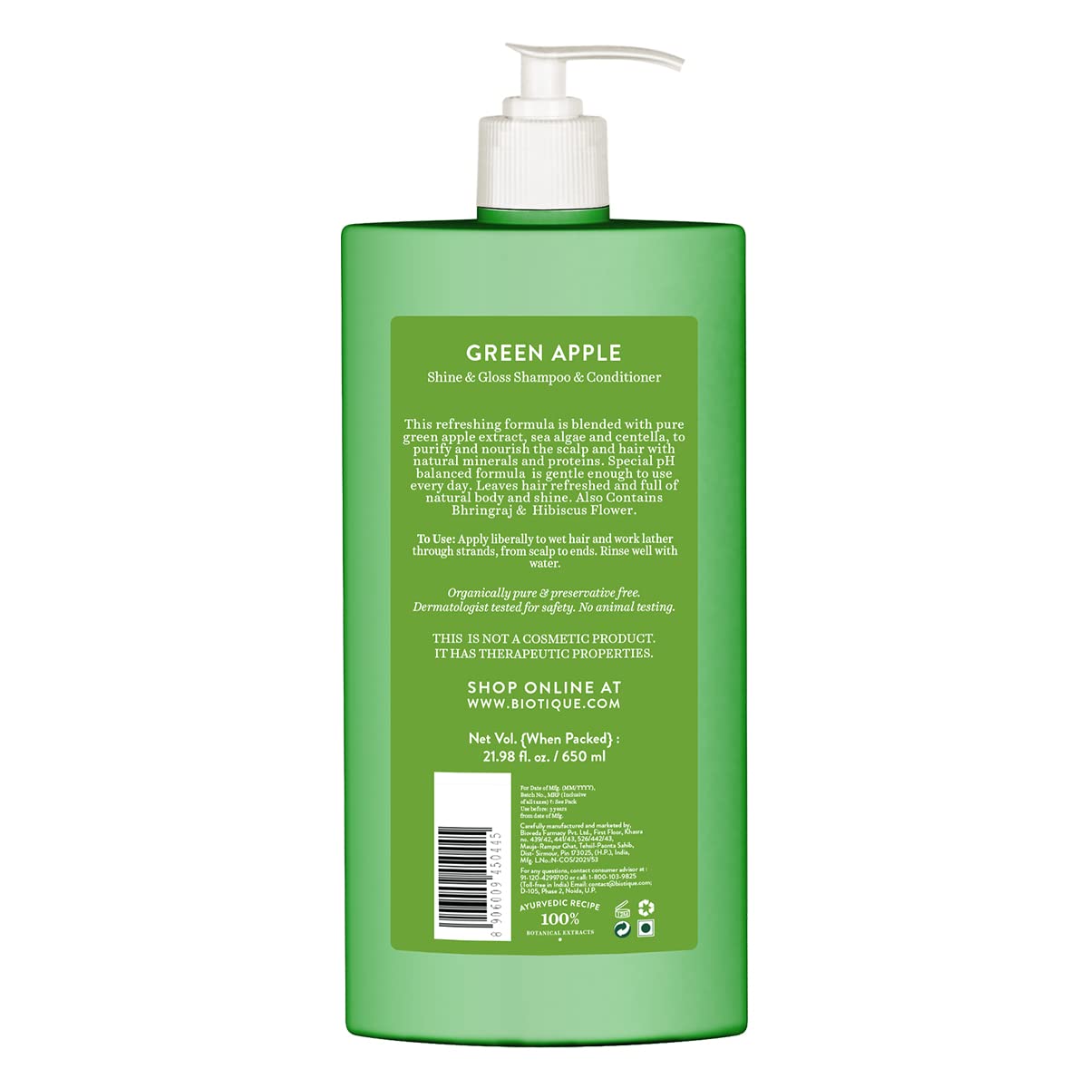 BIO. GREEN APPLE SHINE & GLOSS SHAMPO 125g