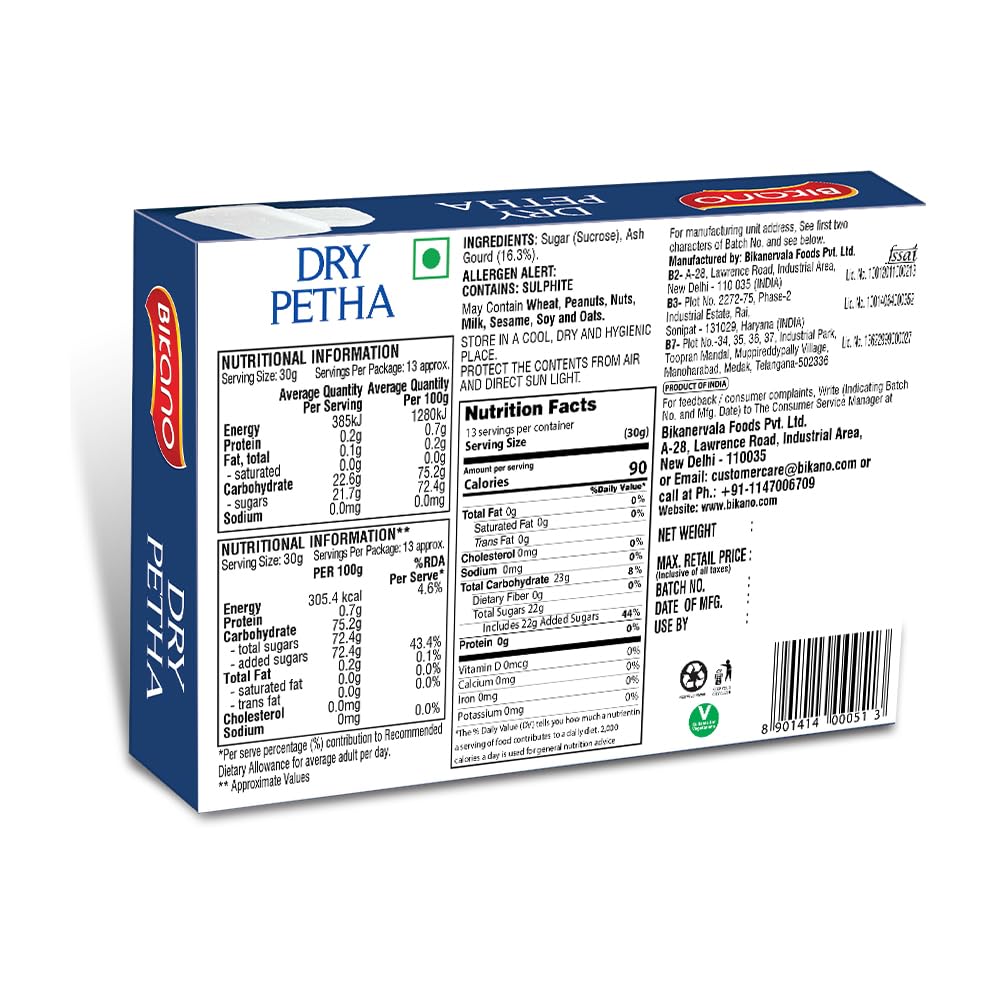 BIKANO DRY PETHA 400GM