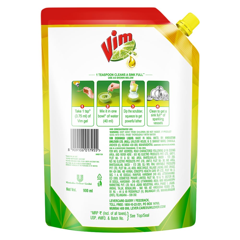 VIM DISHWASH LIQUID 900ML