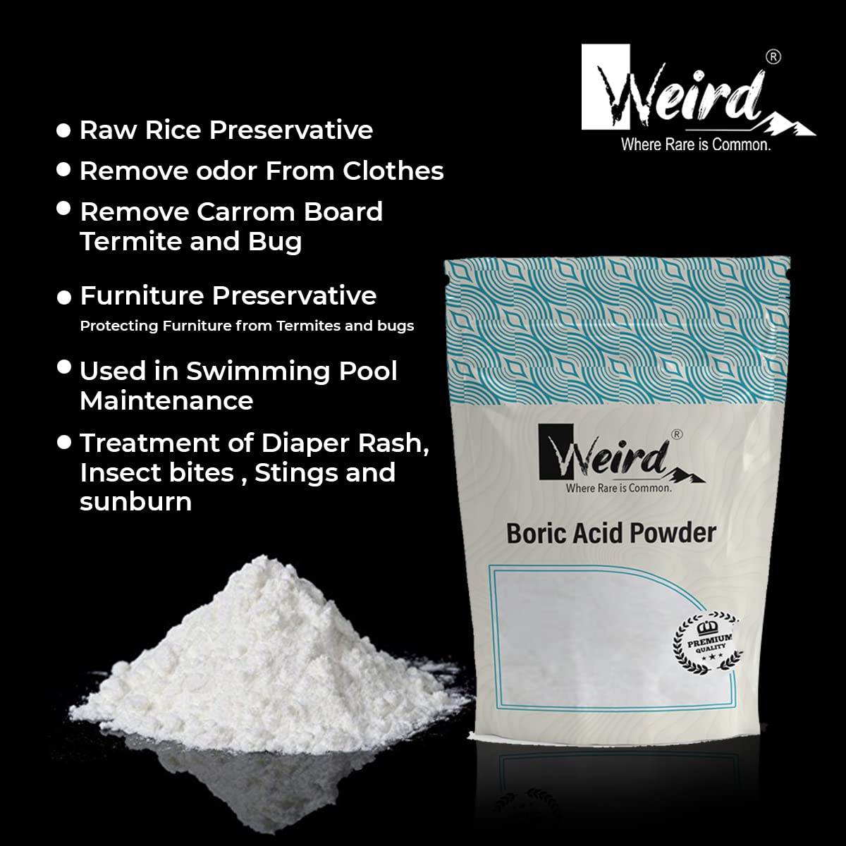 Boric Acid Powder for Cockroaches | Carrom Board | Rice Preservative (50GM)