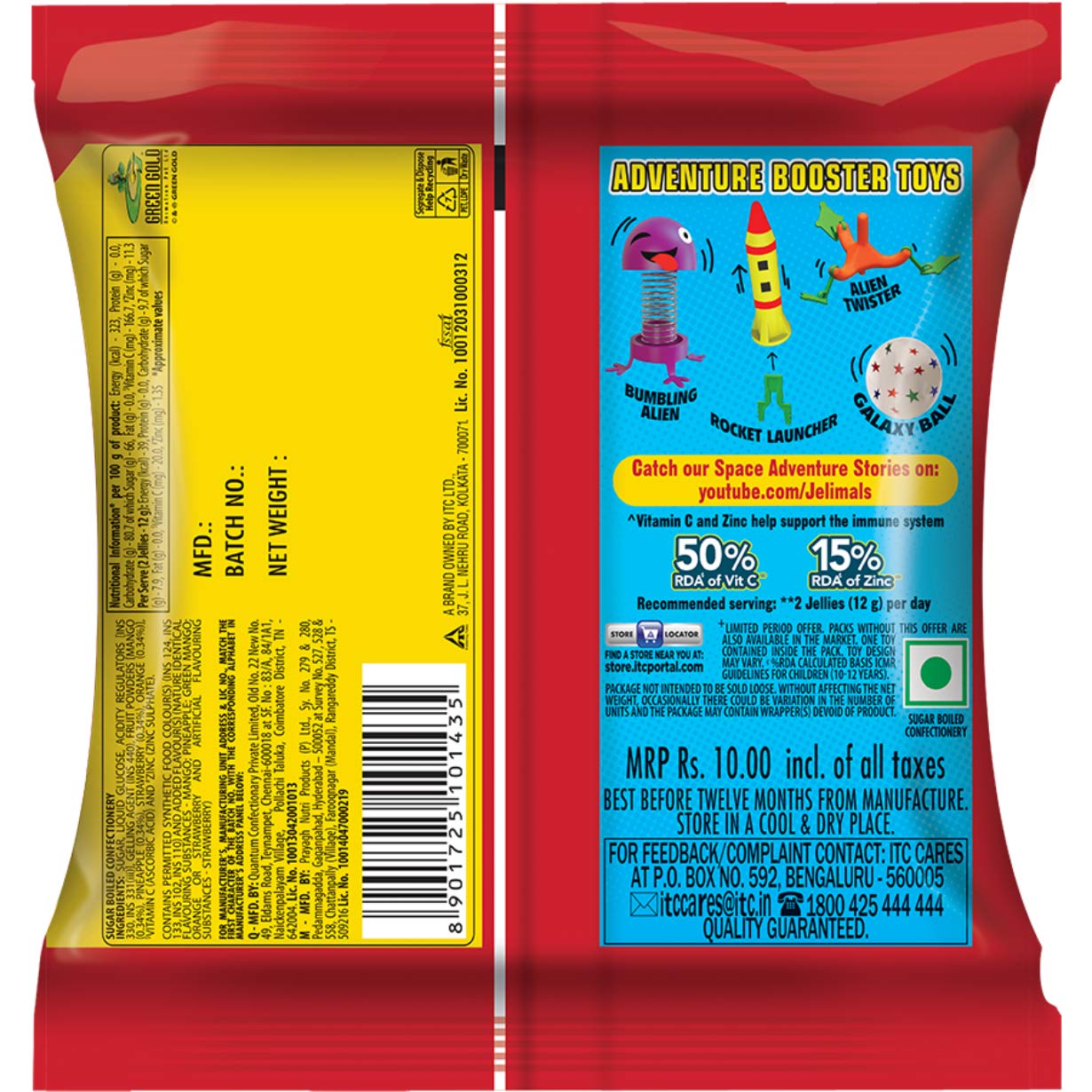 Candyman Jelimals Jelly Bears, 32.5g Pouch