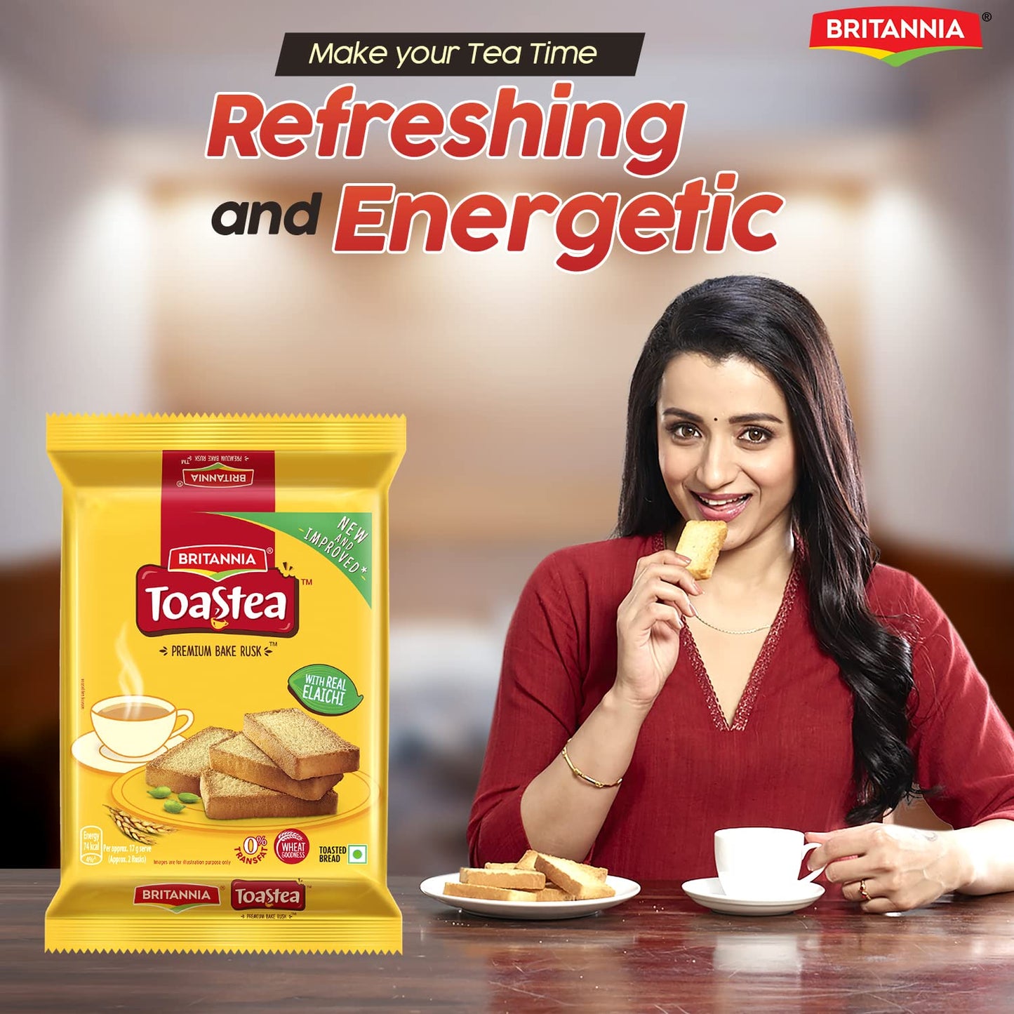 Britannia Toastea Premium Bake Rusk, 183g + 17g = 200g