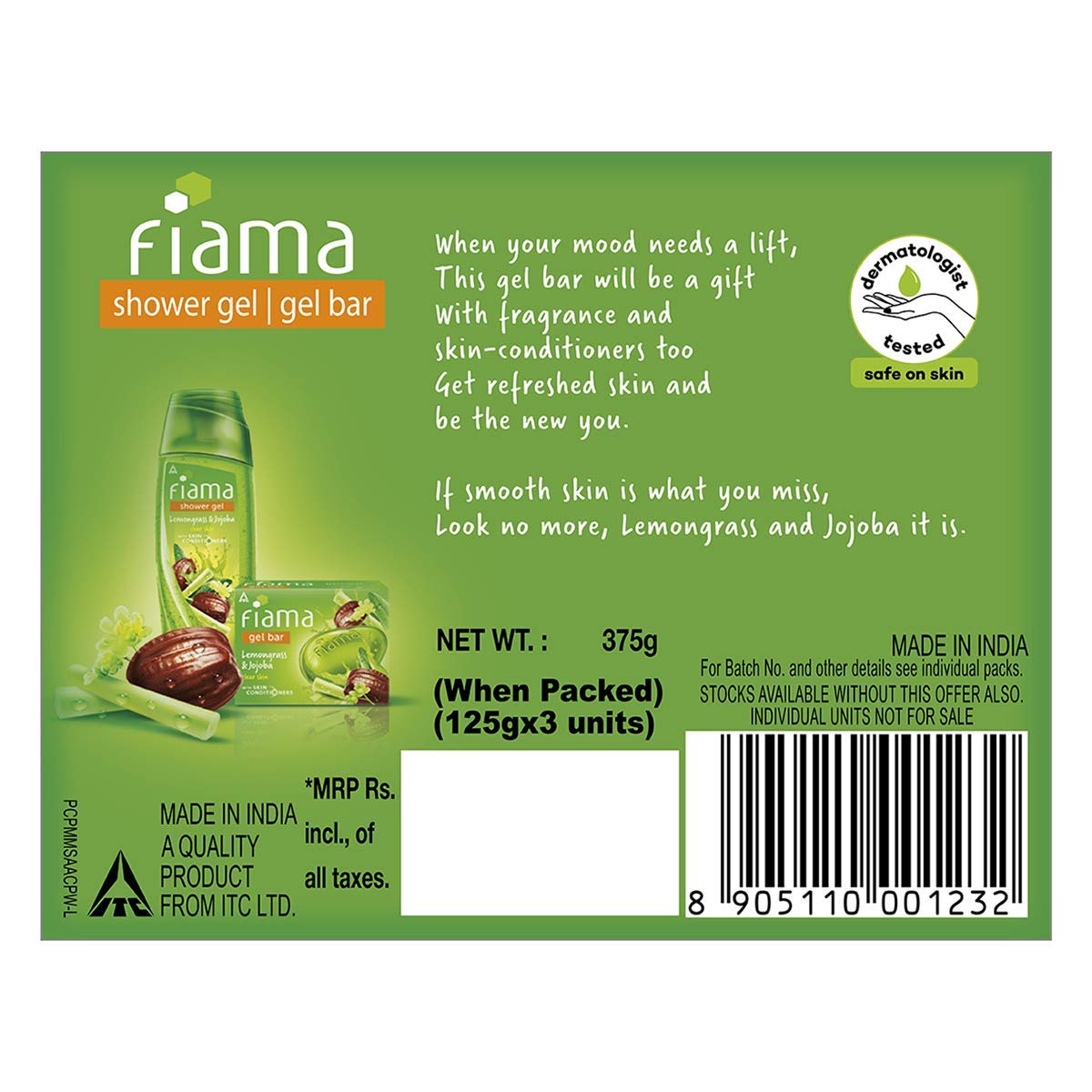 FIAMA GEL BAR LEMONGRASS 375G